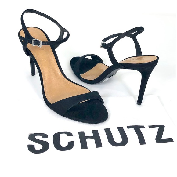 SCHUTZ Shoes Schutz Milady Black Suede High Heel Sandals